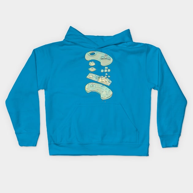 Exploded Joystick Kids Hoodie by Bespired